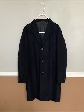 Uniqlo Navy Single-Breasted Trench Coat